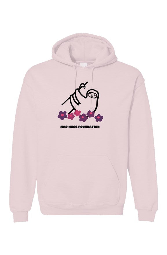 Sloth Hoodie with Pink Flowers