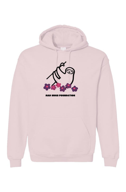 Sloth Hoodie with Pink Flowers